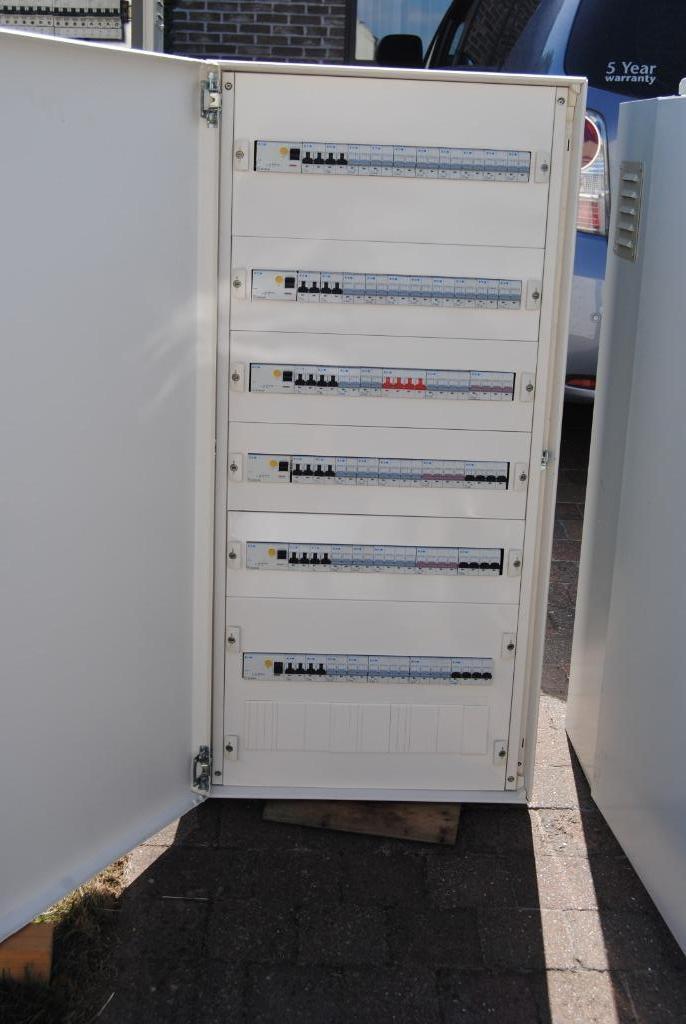 Industriêle metalen zekeringkast, bedraad 3 x 400 volt+N, Doe-het-zelf en Bouw, Elektriciteit en Kabels, Gebruikt, Ophalen