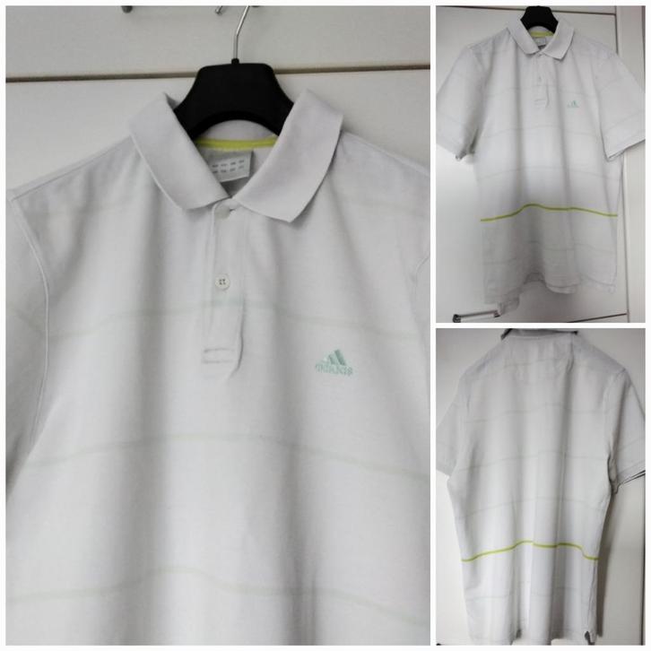 Piqué poloshirt met korte mouwen voor heren ADIDAS/T.L., Kleding | Heren, Polo's, Zo goed als nieuw, Maat 52/54 (L), Wit, Ophalen of Verzenden