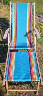 Vintage  strandstoelen / ligstoelen, Ophalen, Gebruikt, Hout, Verstelbaar