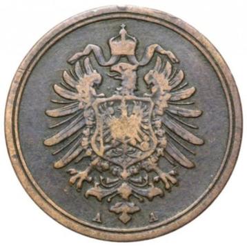 Duitsland 1 pfennig, 1887 Muntteken "A" - Berlijn