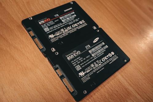 Samsung 850 EVO 2 TB en 870 EVO 1 TB, Computers en Software, Harde schijven, Gebruikt, Desktop, Intern, SSD, SATA, Ophalen