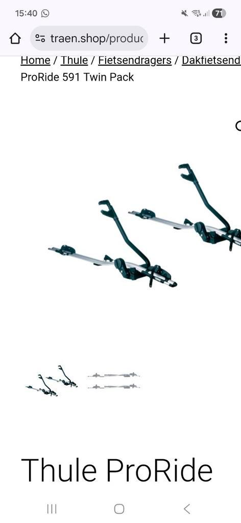 Dakdragers fietsendragers origineel Thule 2x, Auto diversen, Dakdragers, Zo goed als nieuw, Ophalen