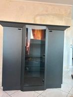 Zwarte vitrine kast, Huis en Inrichting, Kasten | Vitrinekasten, Ophalen, 100 tot 150 cm, 100 tot 150 cm, 50 tot 75 cm