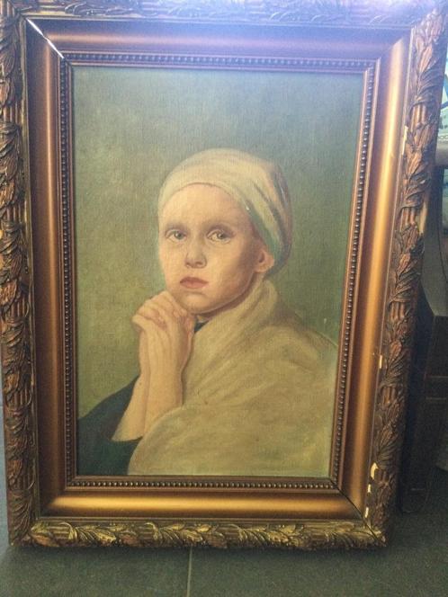 Portret van een jong meisje in het klooster O.o.d. 58*78cm, Antiek en Kunst, Kunst | Schilderijen | Modern, Ophalen
