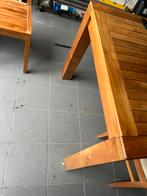 Houten teak tafel met 10 ! Stoelen, Tuin en Terras, Tuinsets en Loungesets, Ophalen, Meer dan 8 zitplaatsen, Teakhout, Zo goed als nieuw