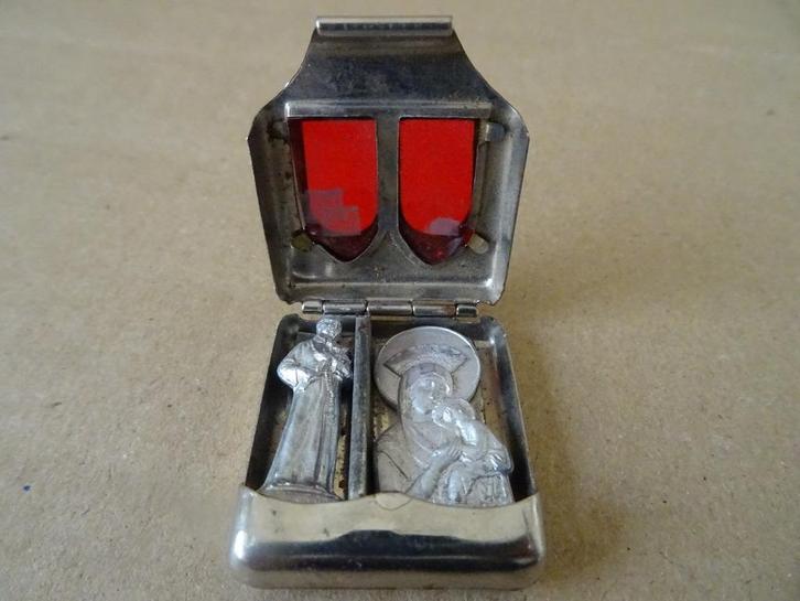 Antieke of vintage zakheiligen doosje Heilge Maria Gerardus, Antiek en Kunst, Antiek | Religieuze voorwerpen, Ophalen of Verzenden