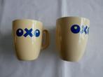 OXO : 2 tasses / sachets en porcelaine jaune, Collections, Ustensile, Utilisé, Enlèvement ou Envoi