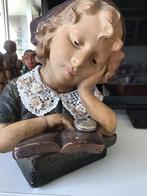 Antieke Franse gipsen buste L’ Etude 1900 Art -Deco, Antiek en Kunst, Curiosa en Brocante, Ophalen of Verzenden