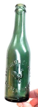 Groenkleurig bierflesje Brouwerij De Haan - Loosen-Halen, Collections, Verres & Petits Verres, Utilisé, Enlèvement ou Envoi