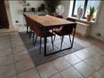 eiken tafel met smeetwerk poten, Ophalen, Zo goed als nieuw