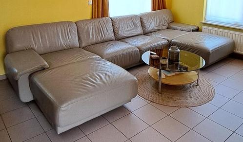 Lederen zetel 380 cm lang., Huis en Inrichting, Zetels | Zetels en Chaises Longues, Gebruikt, Vierpersoons of meer, 300 cm of meer