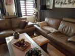 salon in leder kleur taupe, Huis en Inrichting, Ophalen, Gebruikt, Leer
