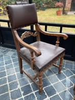 Antieke eiken armstoel + 7x eetkamer stoelen, Ophalen