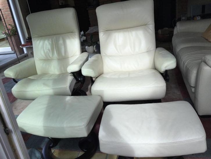 Fauteuil Stressless, Huis en Inrichting, Fauteuils, Gebruikt, Hout, Leer, 75 tot 100 cm, Ophalen