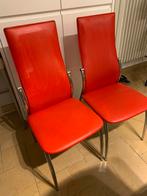 Rode stoelen, Huis en Inrichting, Stoelen, Ophalen, Gebruikt, Twee, Metaal