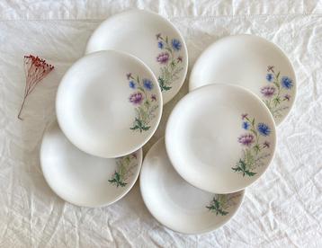 Lot de 6 assiettes plates Boch Trois Fleurs beschikbaar voor biedingen