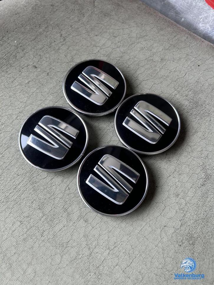 ORIGINELE Seat naafkap naafdop set zwart, Auto diversen, Wieldoppen, Gebruikt, Verzenden