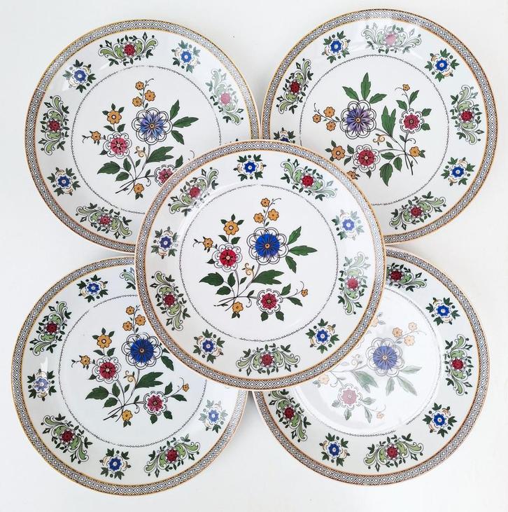 Vijf vintage borden Bavaria Schirnding Romantica, Antiek en Kunst, Antiek | Keramiek en Aardewerk, Ophalen of Verzenden