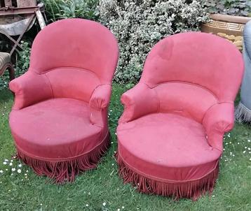 Paire de fauteuil rouge/bordeaux  beschikbaar voor biedingen