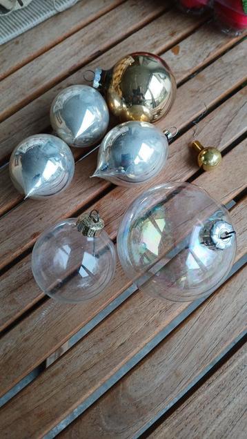 5 boules de  noel ancien en verre, Divers, Noël, Enlèvement ou Envoi, Utilisé