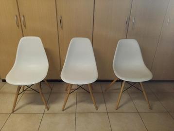 chaises de salle à manger design blanches, Enlèvement, Utilisé, Blanc, Hedendaags