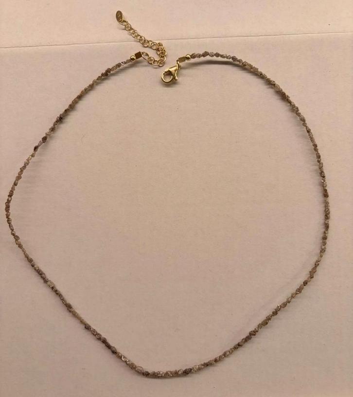 Collier en argent massif avec diamant brut champagne, Bijoux, Sacs & Beauté, Colliers, Neuf, Argent, Jaune, Avec pierre précieuse