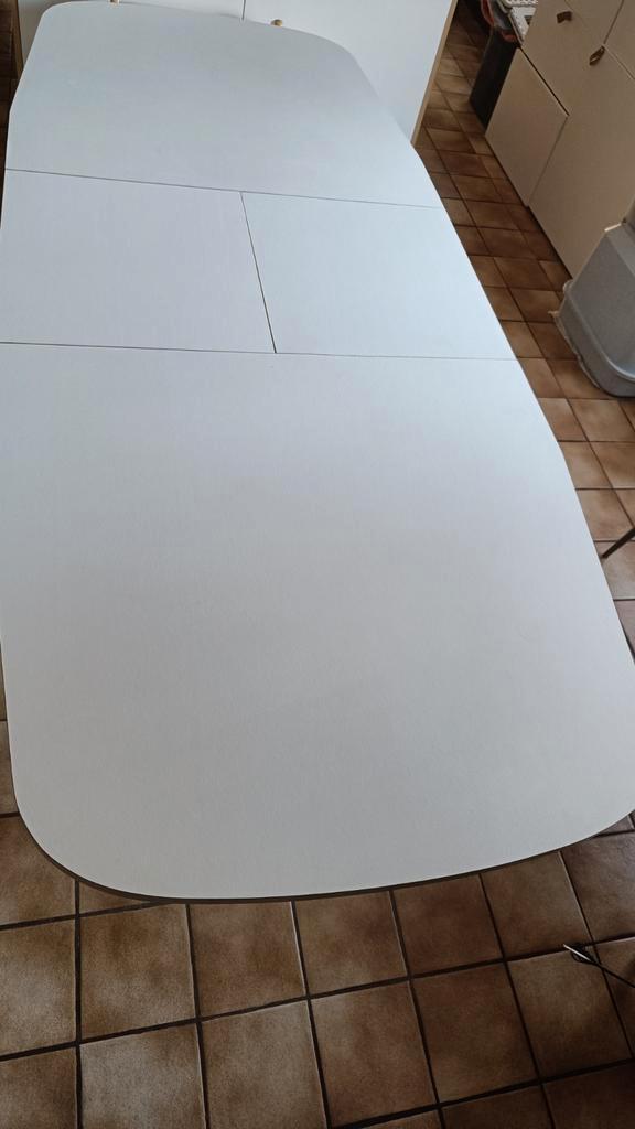 Vintage uitschuifbare witte keukentafel 170x90 cm, Doe-het-zelf en Bouw, Platen en Panelen, Ophalen