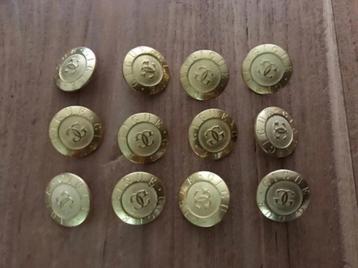 Gigue Set van 12  knopen goudkleurig 2,5 cm beschikbaar voor biedingen