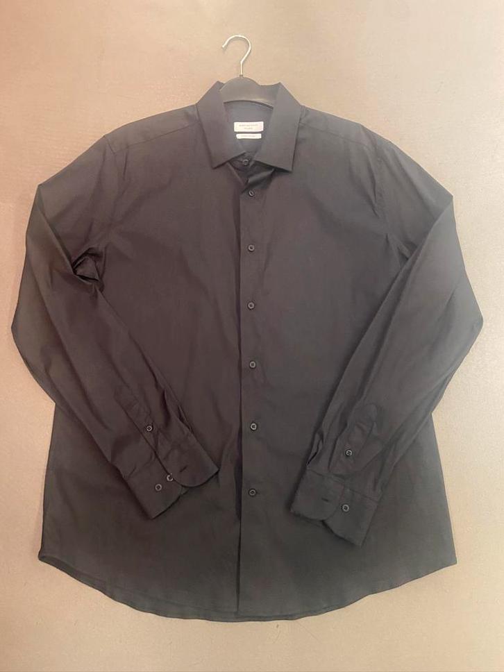 Massimo Dutti zwart hemd stretch Maat XL, Kleding | Heren, Overhemden, Zo goed als nieuw, Halswijdte 43/44 (XL), Zwart, Ophalen of Verzenden