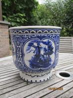 Bloempot blauw/wit T Delft's, Tuin en Terras, Rond, Binnen, Ophalen of Verzenden, Zo goed als nieuw