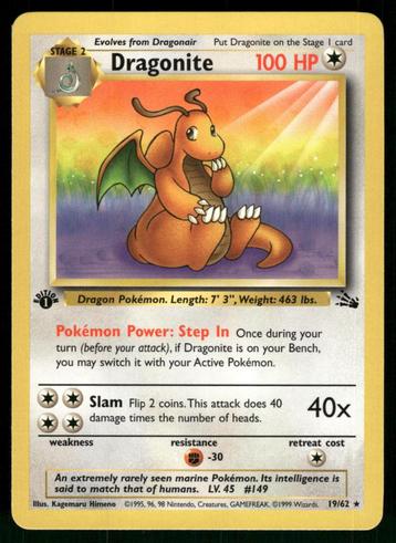 Dragonite 19/62 - Fossil (1st edition) beschikbaar voor biedingen
