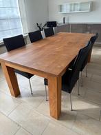 Houten livingtafel met 6 stoelen, Huis en Inrichting, Tafels | Eettafels, Ophalen, Gebruikt, 100 tot 150 cm, 200 cm of meer