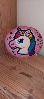 Mooi kussentje unicorn, Ophalen of Verzenden, Zo goed als nieuw, Roze, Rond