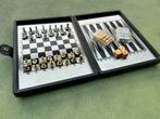 Jeu d’échecs et backgammon magnétique et pliable, 1 ou 2 joueurs, Enlèvement ou Envoi, Utilisé, Jeu de voyage