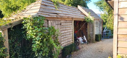 Recuperatie geïmpregneerd tuinhout van tuinhuizen., Tuin en Terras, Tuinhuizen, Gebruikt, Ophalen