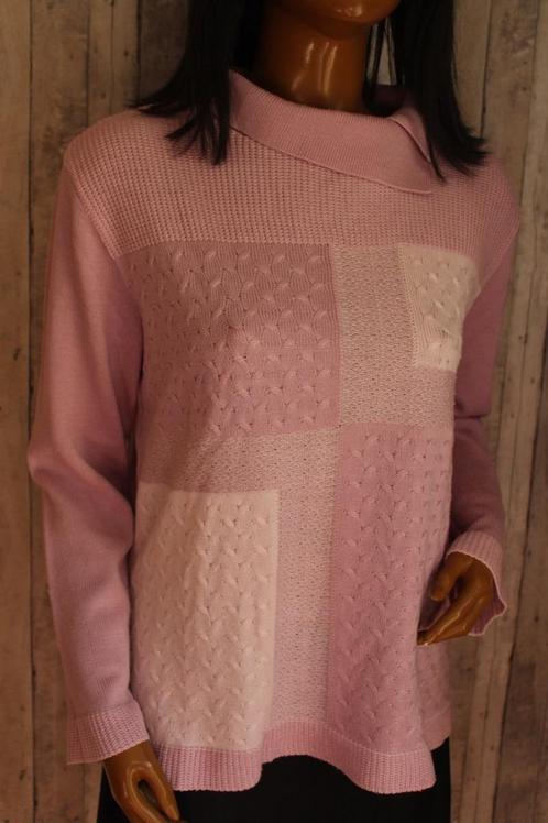 C&A Canda trui met vlakken kabels roze Medium, Kleding | Dames, Truien en Vesten, Gedragen, Maat 38/40 (M), Roze, Ophalen of Verzenden