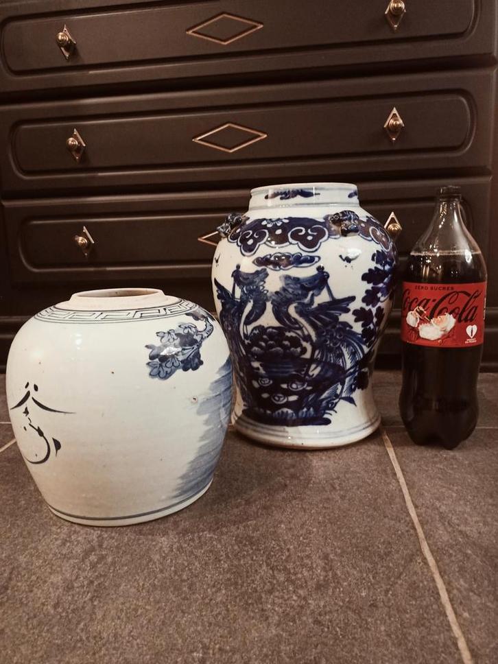 oude chinese baluster vaas pot draak - figuren, Antiek en Kunst, Antiek | Vazen, Ophalen of Verzenden