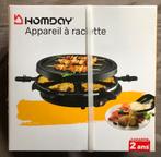 Appareil à raclette + plancha Homday, Elektronische apparatuur, Gourmetstellen, Nieuw, 4 t/m 7 personen