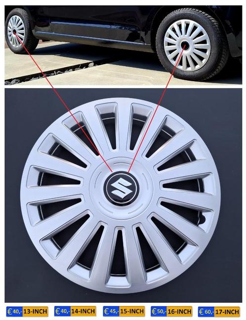 SUZUKI Wieldoppen | Meerdere modellen🔥 | ✔️ 14-16 Inch, Auto diversen, Wieldoppen, Nieuw, Ophalen of Verzenden