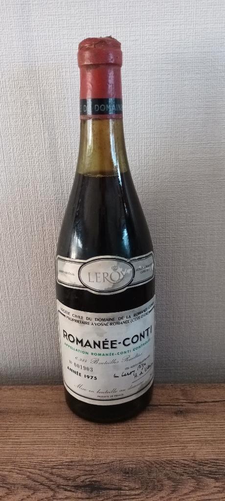Vin Romanee Conti 1975, Collections, Vins, Neuf, Vin rouge, France, Pleine, Enlèvement ou Envoi