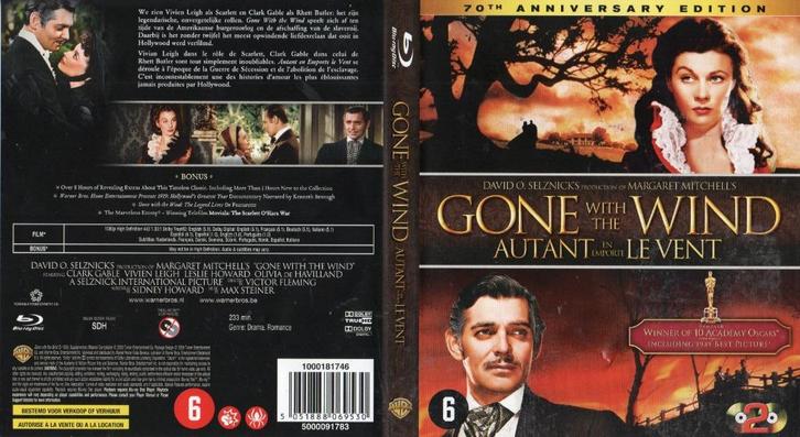 gone with the wind (blu-ray) nieuw, Cd's en Dvd's, Blu-ray, Zo goed als nieuw, Drama, Ophalen of Verzenden