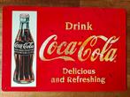 Coca-Cola reclame op metaal, Ophalen of Verzenden, Zo goed als nieuw, Reclamebord