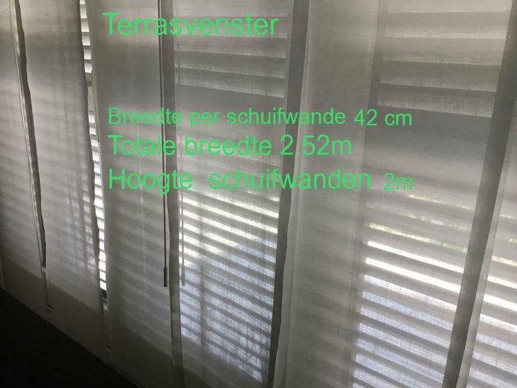 Gordijnen, Huis en Inrichting, Stoffering | Gordijnen en Lamellen, Gebruikt, Crème, Grijs, Ophalen