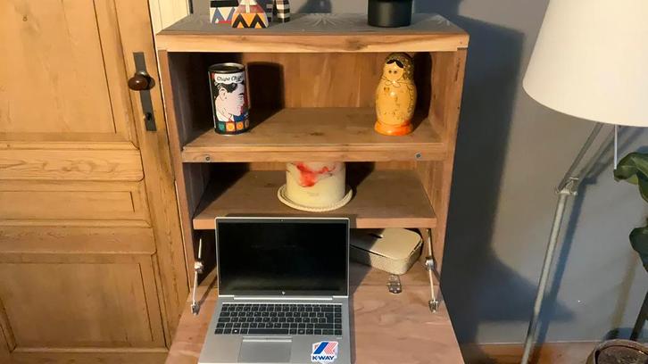 Meubel/bureau - Exotisch hout Ikar, Huis en Inrichting, Kasten | Secretaires, Zo goed als nieuw, Ophalen