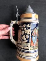 Duitse Bierpul (Martersteig) met tinnen deksel – 2572, Verzamelen, Biermerken, Ophalen of Verzenden, Gebruikt