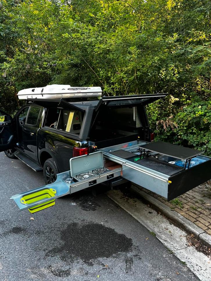 Aménagement camping box tiroirs pickup Ford ranger, Caravans en Kamperen, Kampeeraccessoires, Gebruikt, Ophalen