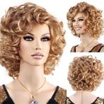 Pruik ginger goudblond kort krullend haar veel volume, Verzenden, Nieuw