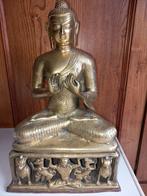 Grand Bouddha en laiton du XIXe siècle., Comme neuf, Enlèvement ou Envoi