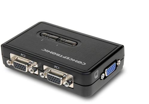 Conceptronic 2-Port USB KVM Switch met Audio, Computers en Software, Pc- en Netwerkkabels, Zo goed als nieuw, Verzenden