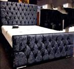 Luxe fluwelen bed met matras - verkrijgbaar, Envoi, Neuf, Noir